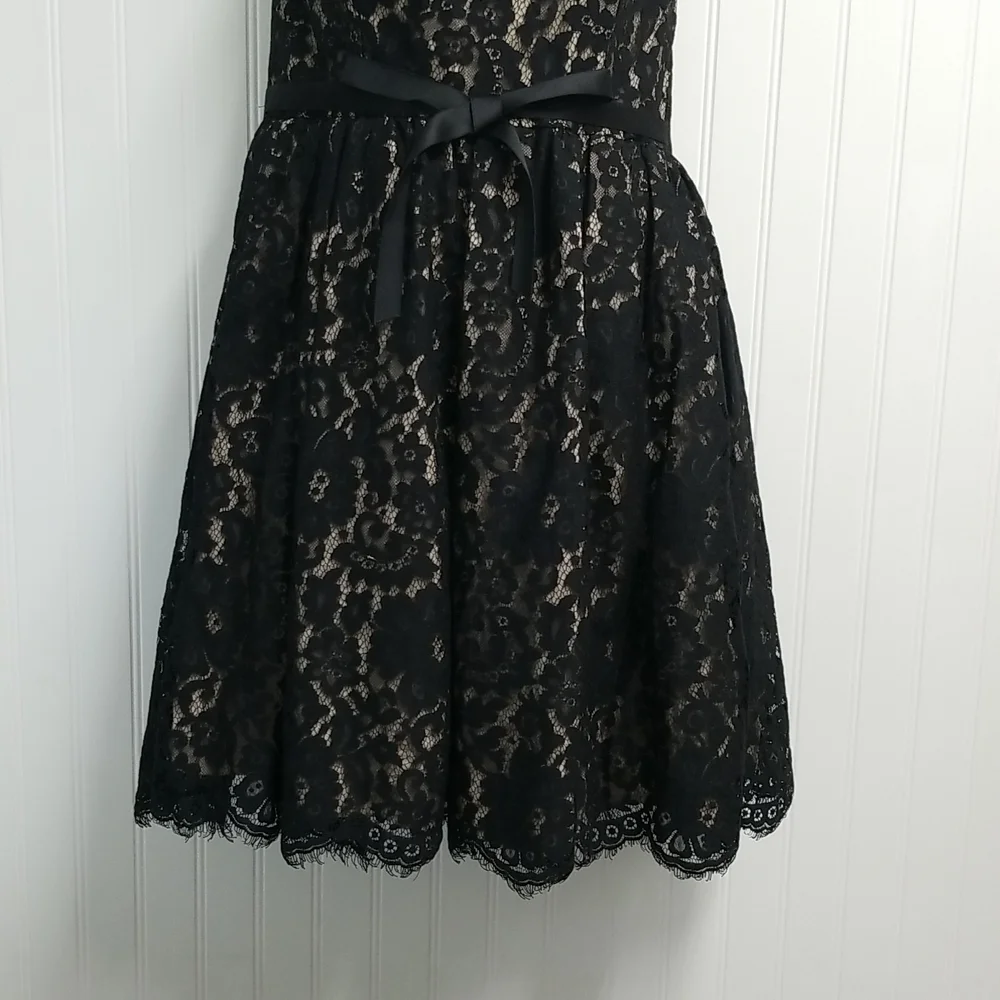 Robert Rodriguez Neiman Marcus Dress Black Strapless Lace